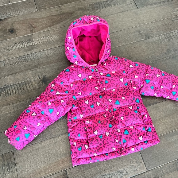 healthtex Other - Healthtex 3T Puffer Coat Winter Jacket Pink Heart Print Puffy Toddler Girls